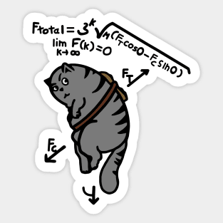 Crazy science antigravity and cats Sticker